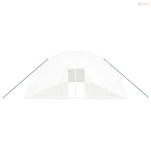 Fehér acélvázas melegház 132 m² 22x6x2,85 m