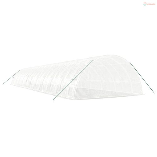 Fehér acélvázas melegház 132 m² 22x6x2,85 m