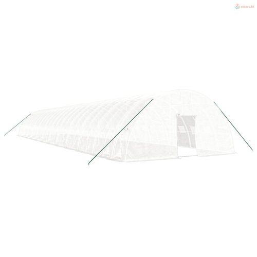 Fehér acélvázas melegház 144 m² 24x6x2,85 m