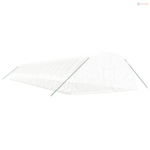 Fehér acélvázas melegház 144 m² 24x6x2,85 m