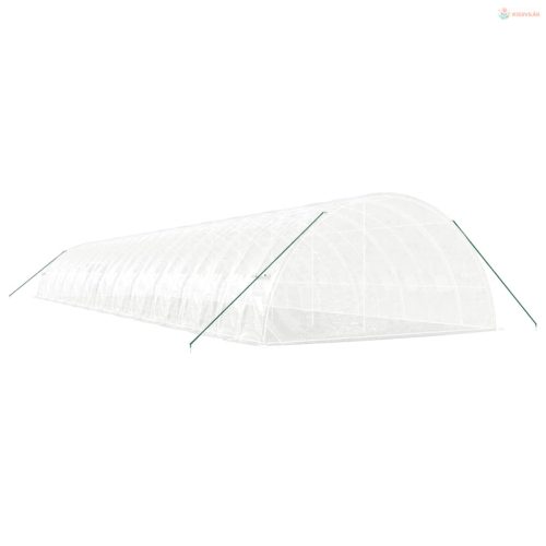 Fehér acélvázas melegház 144 m² 24x6x2,85 m