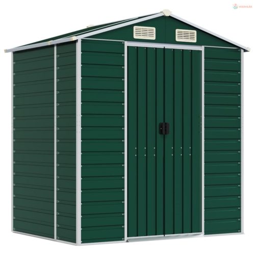 Zöld horganyzott acél kerti fészer 191 x 130 x 198 cm