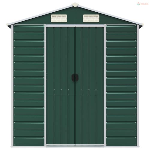 Zöld horganyzott acél kerti fészer 191 x 215 x 198 cm