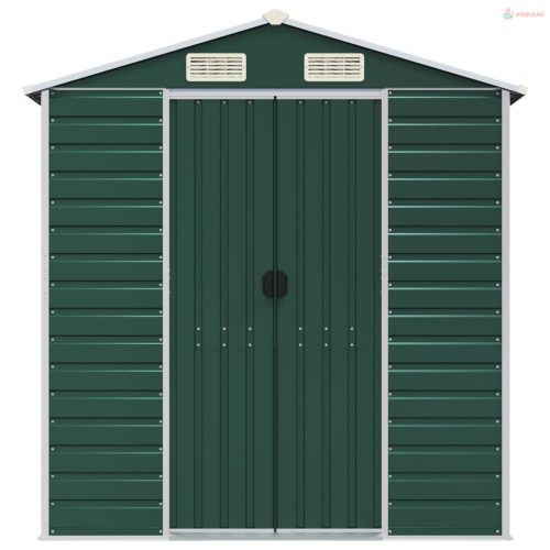 Zöld horganyzott acél kerti fészer 191 x 385 x 198 cm