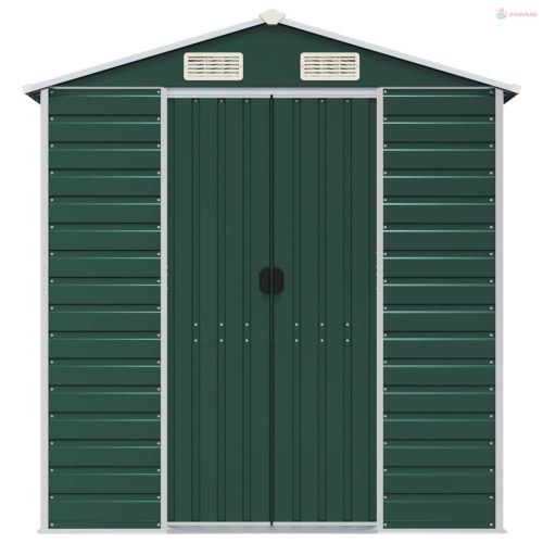 Zöld horganyzott acél kerti fészer 191 x 555 x 198 cm