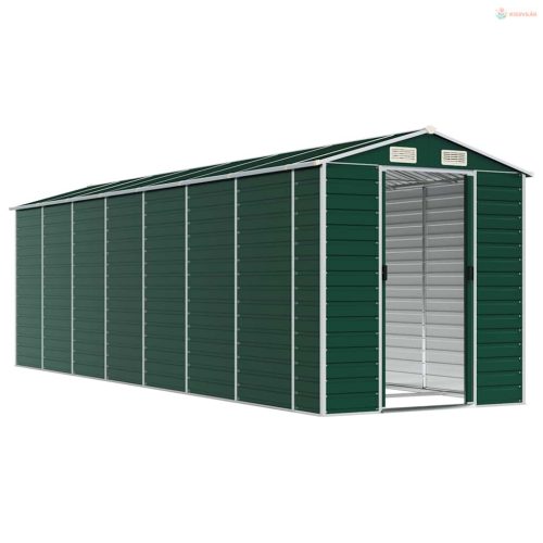 Zöld horganyzott acél kerti fészer 191 x 640 x 198 cm