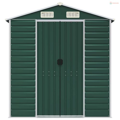 Zöld horganyzott acél kerti fészer 191 x 640 x 198 cm