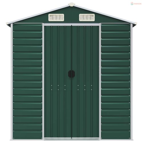 Zöld horganyzott acél kerti fészer 191 x 810 x 198 cm