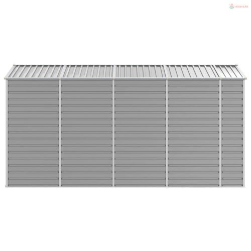 Világosszürke horganyzott acél kerti fészer 191 x 385 x 198 cm