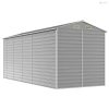 Világosszürke horganyzott acél kerti fészer 191 x 470 x 198 cm