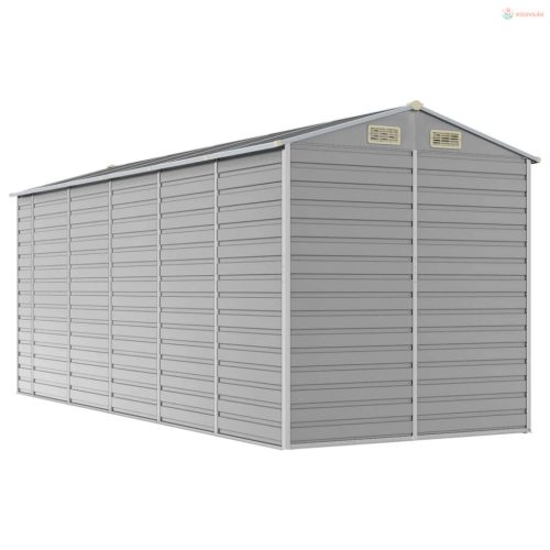 Világosszürke horganyzott acél kerti fészer 191 x 470 x 198 cm