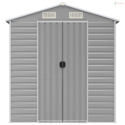 Világosszürke horganyzott acél kerti fészer 191 x 555 x 198 cm