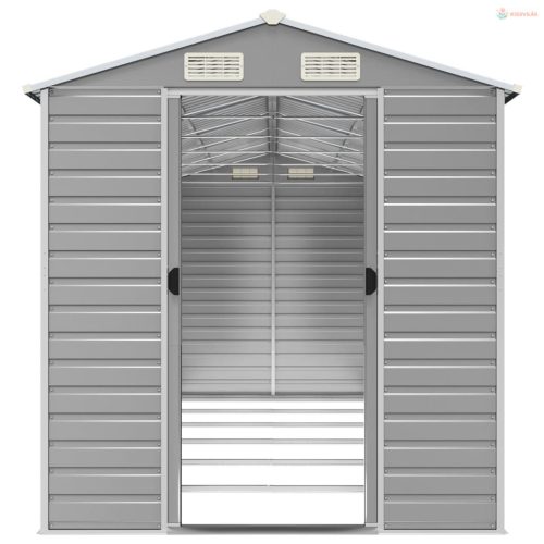 Világosszürke horganyzott acél kerti fészer 191 x 555 x 198 cm