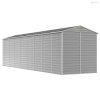 Világosszürke horganyzott acél kerti fészer 191 x 725 x 198 cm