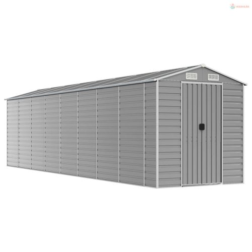 Világosszürke horganyzott acél kerti fészer 191 x 810 x 198 cm