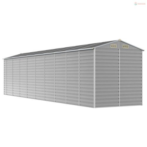 Világosszürke horganyzott acél kerti fészer 191 x 810 x 198 cm