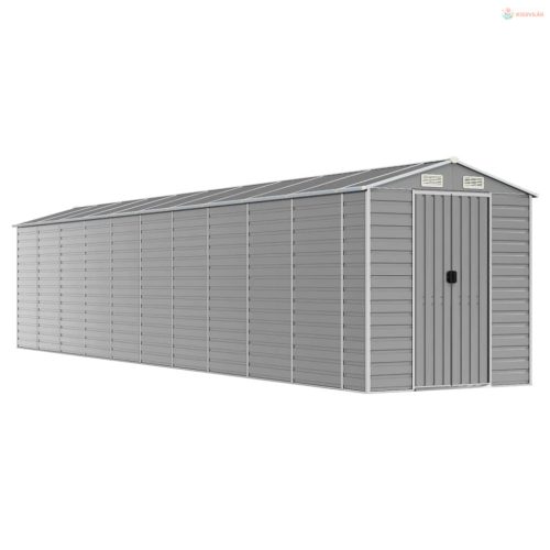 Világosszürke horganyzott acél kerti fészer 191 x 895 x 198 cm