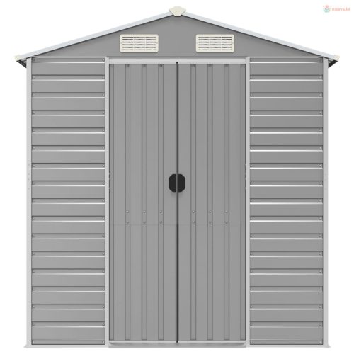 Világosszürke horganyzott acél kerti fészer 191 x 895 x 198 cm