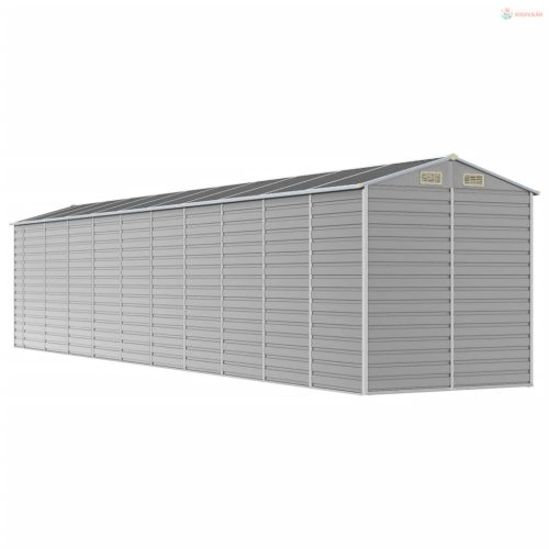 Világosszürke horganyzott acél kerti fészer 191 x 895 x 198 cm