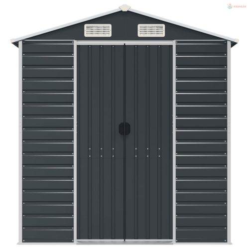 Antracitszürke horganyzott acél kerti fészer 191 x 385 x 198 cm