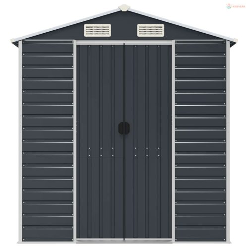 Antracitszürke horganyzott acél kerti fészer 191x725x198 cm