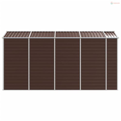 Barna horganyzott acél kerti fészer 191 x 385 x 198 cm