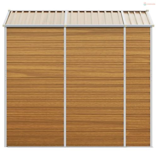 Világosbarna horganyzott acél kerti fészer 191 x 215 x 198 cm