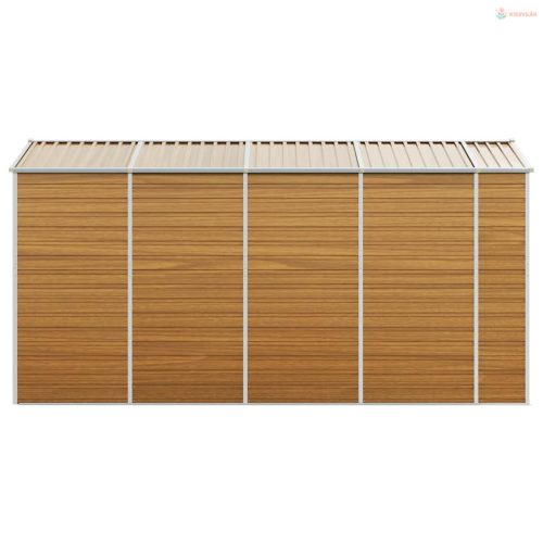 Világosbarna horganyzott acél kerti fészer 191 x 385 x 198 cm