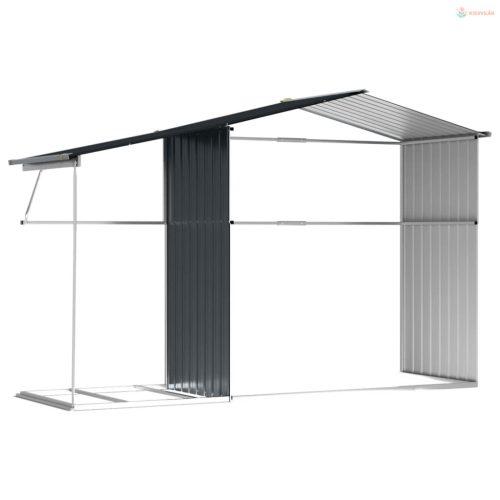 Antracitszürke horganyzott acél kerti fészer 277x192,5x179 cm