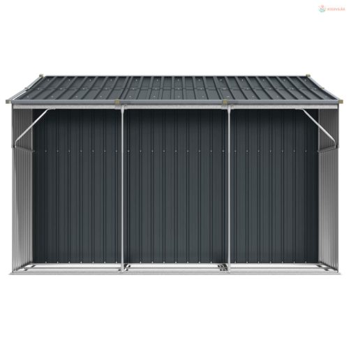 Antracitszürke horganyzott acél kerti fészer 277x279x179 cm