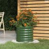 Zöld horganyzott acél kerti ültetőláda 40 x 40 x 36 cm