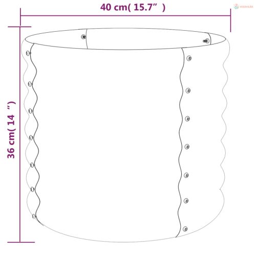 Zöld horganyzott acél kerti ültetőláda 40 x 40 x 36 cm