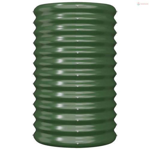 Zöld horganyzott acél kerti ültetőláda 40 x 40 x 68 cm