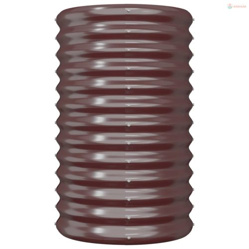 Barna horganyzott acél kerti ültetőláda 40 x 40 x 68 cm