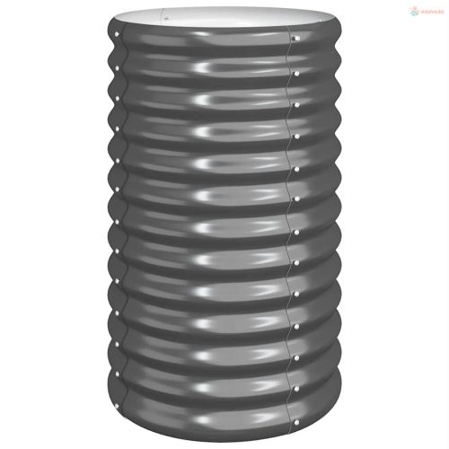 Antracitszürke horganyzott acél kerti ültetőláda 40 x 40 x 68 cm