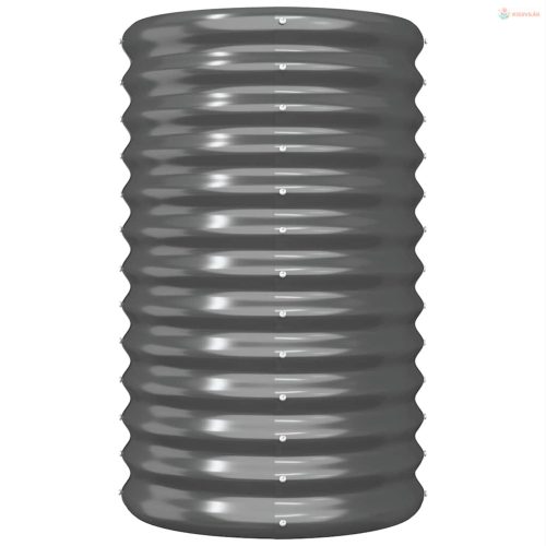 Antracitszürke horganyzott acél kerti ültetőláda 40 x 40 x 68 cm