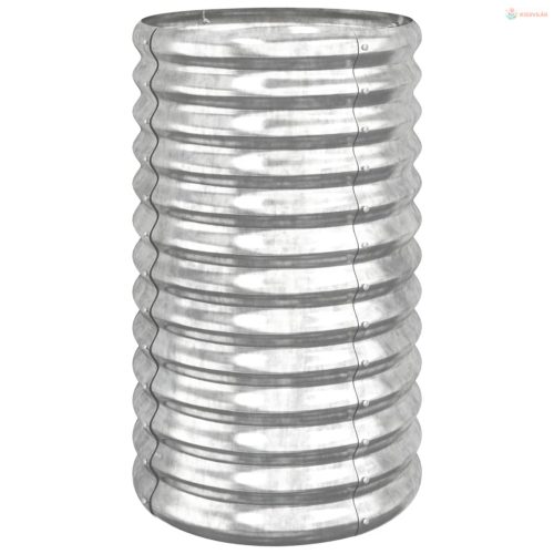 Ezüstszínű horganyzott acél kerti ültetőláda 40 x 40 x 68 cm