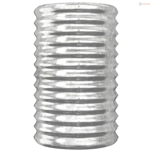 Ezüstszínű horganyzott acél kerti ültetőláda 40 x 40 x 68 cm