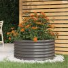 Szürke horganyzott acél kerti ültetőláda 80 x 80 x 36 cm