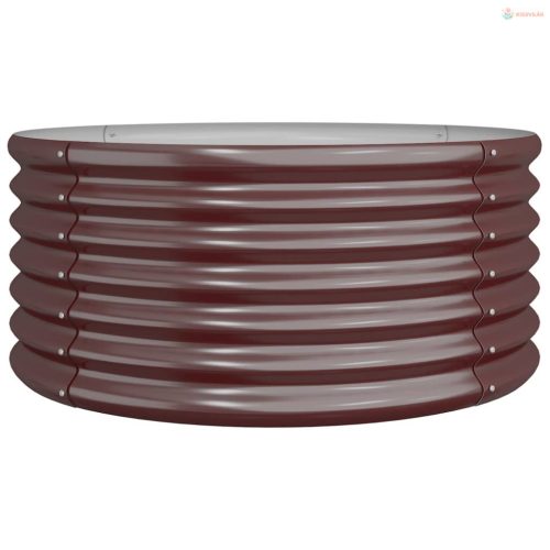 Barna horganyzott acél kerti ültetőláda 80 x 80 x 36 cm