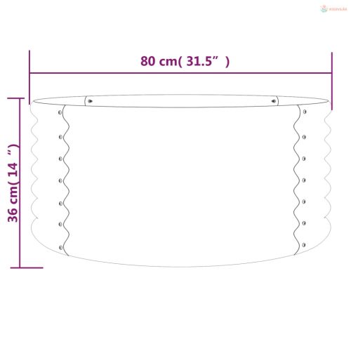 Barna horganyzott acél kerti ültetőláda 80 x 80 x 36 cm