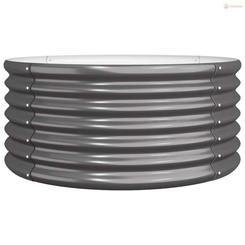 Antracitszürke horganyzott acél kerti ültetőláda 80 x 80 x 36 cm