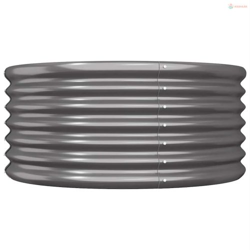 Antracitszürke horganyzott acél kerti ültetőláda 80 x 80 x 36 cm