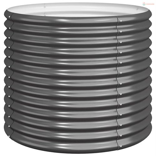 Antracitszürke horganyzott acél kerti ültetőláda 80 x 80 x 68 cm