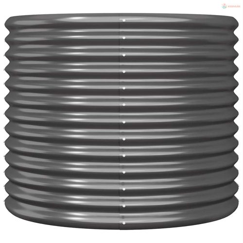 Antracitszürke horganyzott acél kerti ültetőláda 80 x 80 x 68 cm