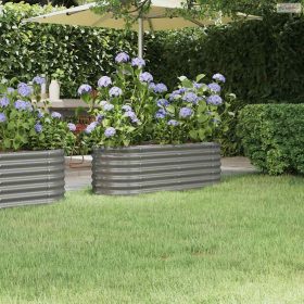 Szürke horganyzott acél kerti magaságyás 114x40x36 cm