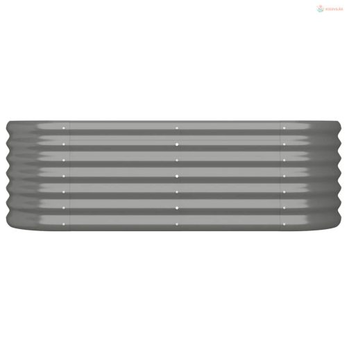 Szürke horganyzott acél kerti magaságyás 114x40x36 cm