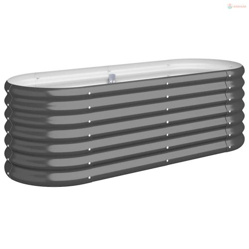 Antracitszürke horganyzott acél kerti magaságyás 114x40x36 cm