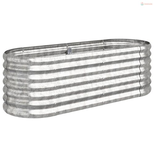 Ezüstszínű horganyzott acél kerti magaságyás 114x40x36 cm