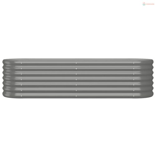 Szürke horganyzott acél kerti magaságyás 152x40x36 cm